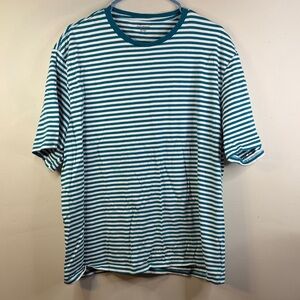 Amazon Essentials Blue and White Striped Short Sleeve Shirt Size XXL #19
